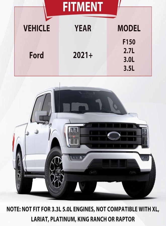 POKIAUTO Front Bumper Grille for 2021+ Ford F150, Front Lower Center Bumper Cover Bumper Grille Trim Panel Insert for Ford F-150 2021 2022 2023 Accessories, Replacement ML3Z17B968BB, ML3Z17B968BA - Image 2